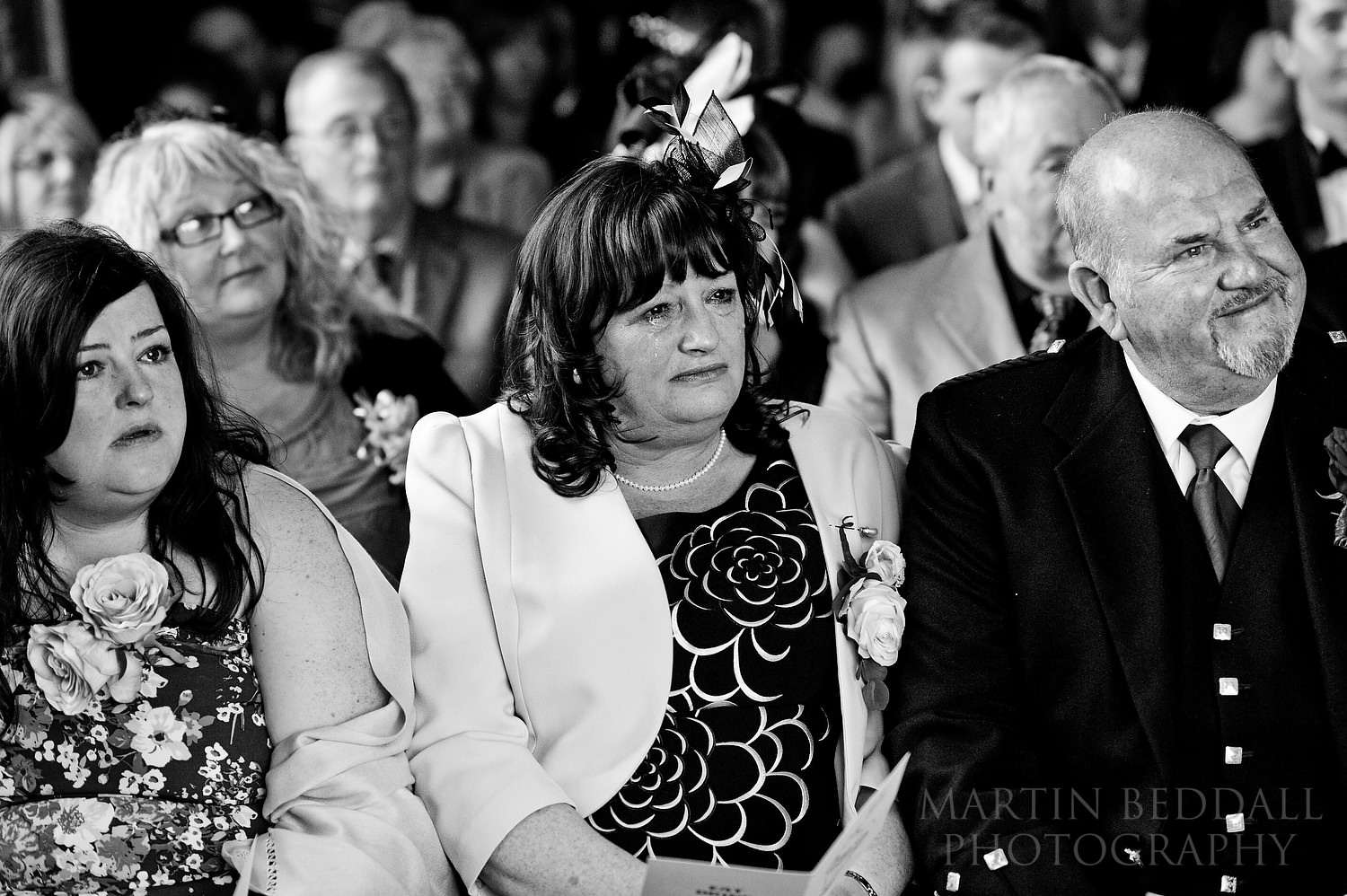 Tears from the groom's mother