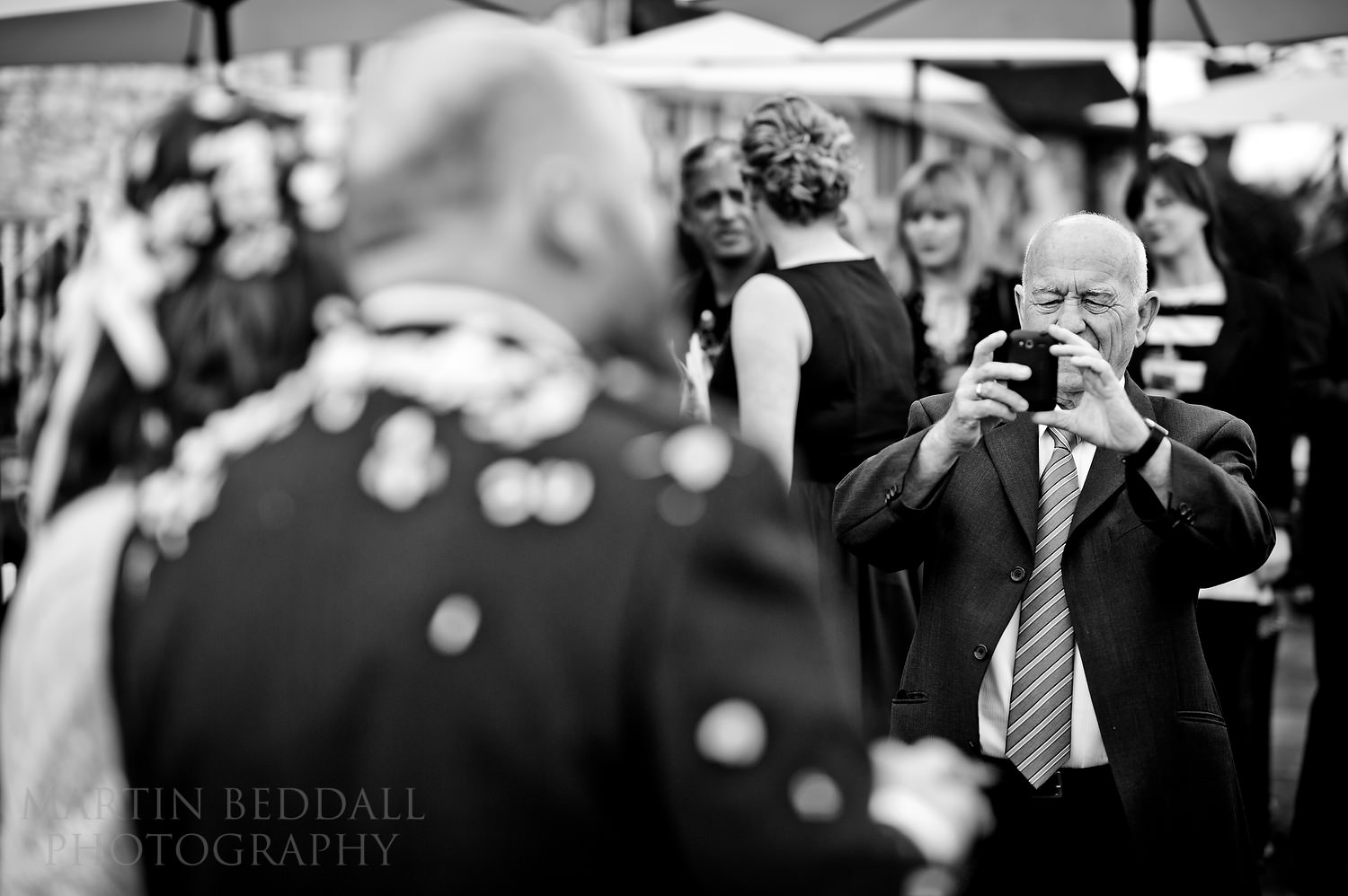 Photographing the bride and groom