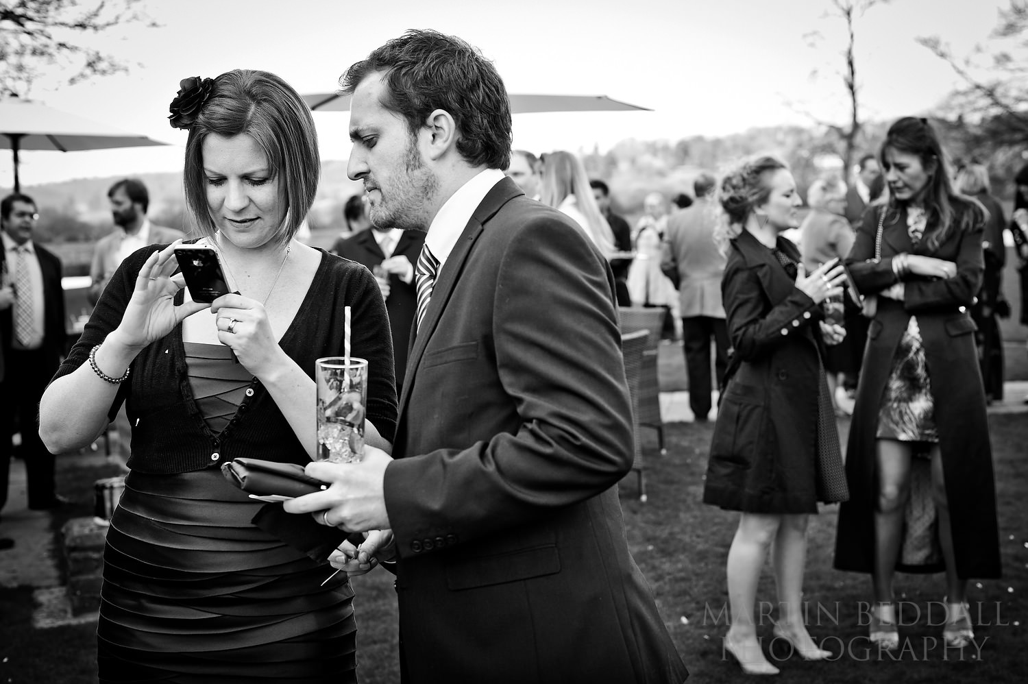 Wedding guests at Bisham Abbey wedding