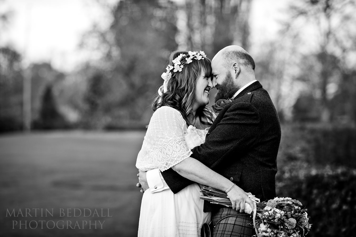 Couple portrait at Bisham Abbey wedding