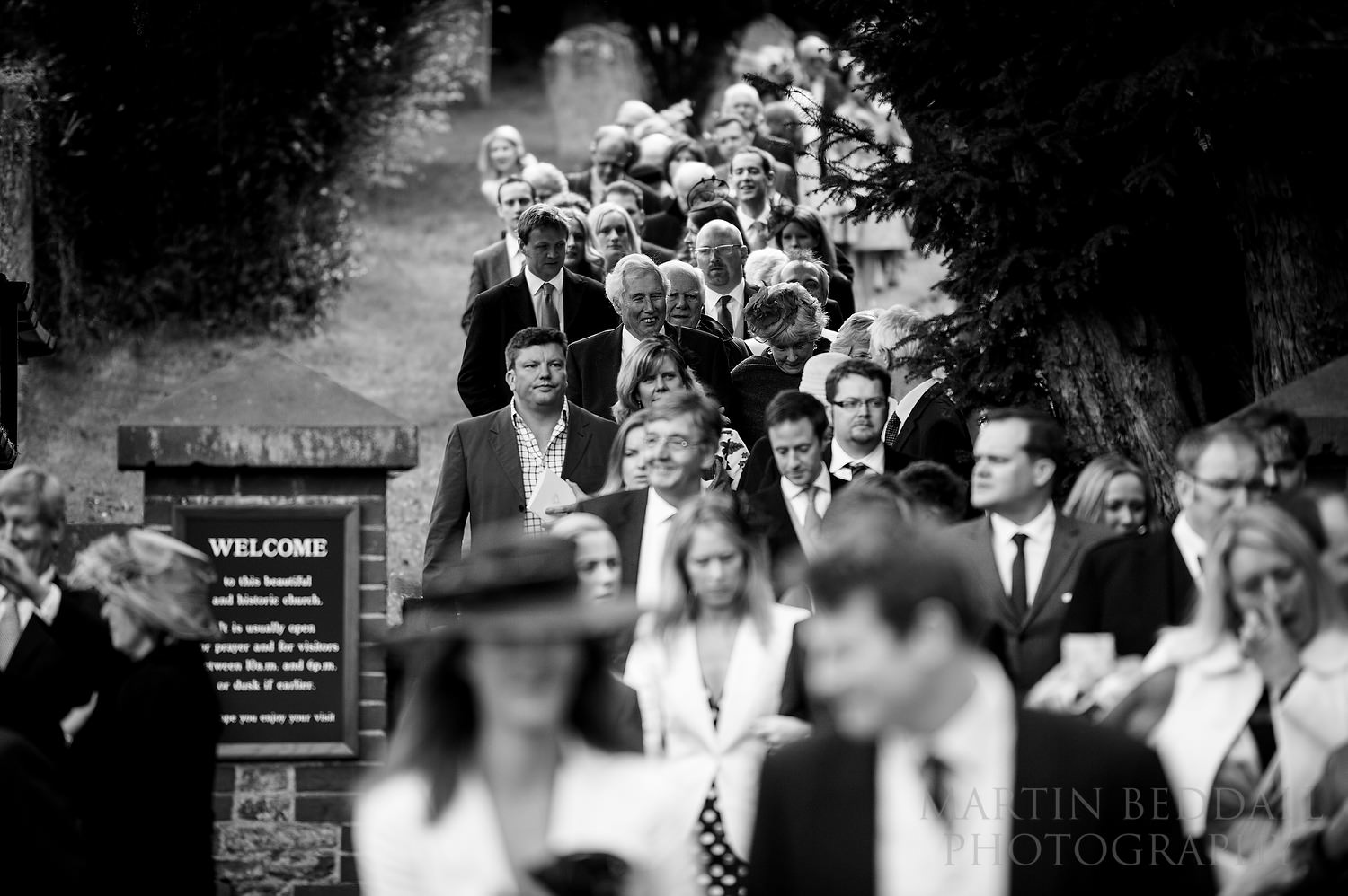 Wedding guests leave Compton church