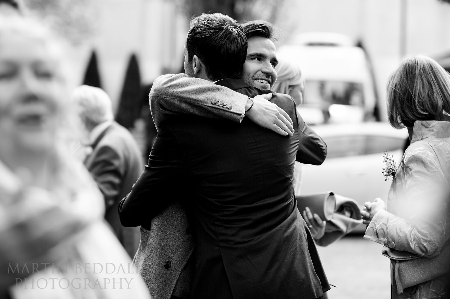 Hug for the groom