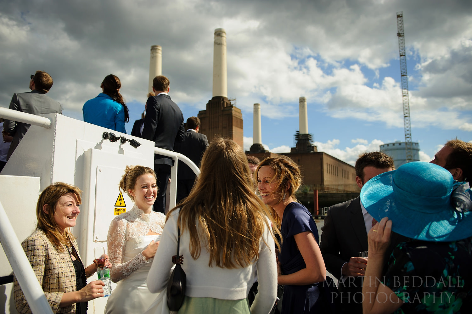 Wedding reception passes Battersea Power station