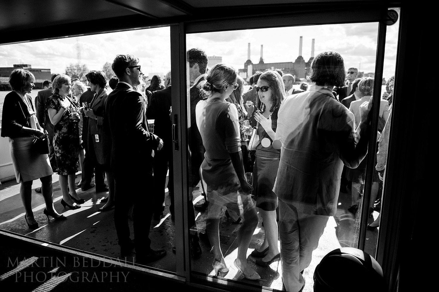 Wedding reception on a boat in London