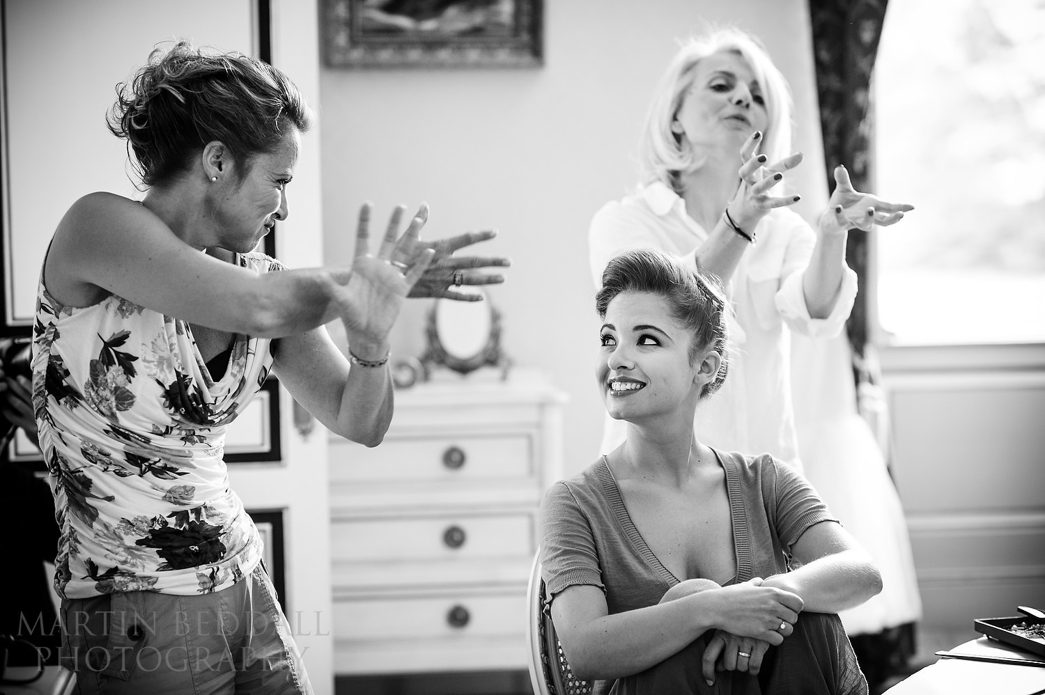 Bride getting ready at Chateau Villette