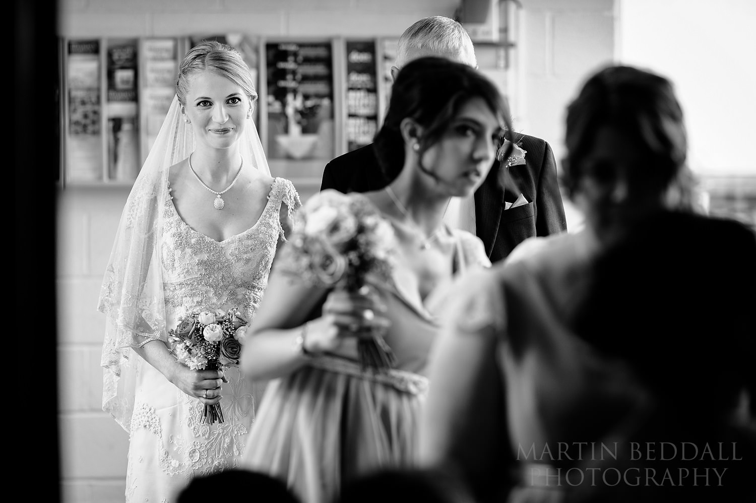 Waiting to enter the church