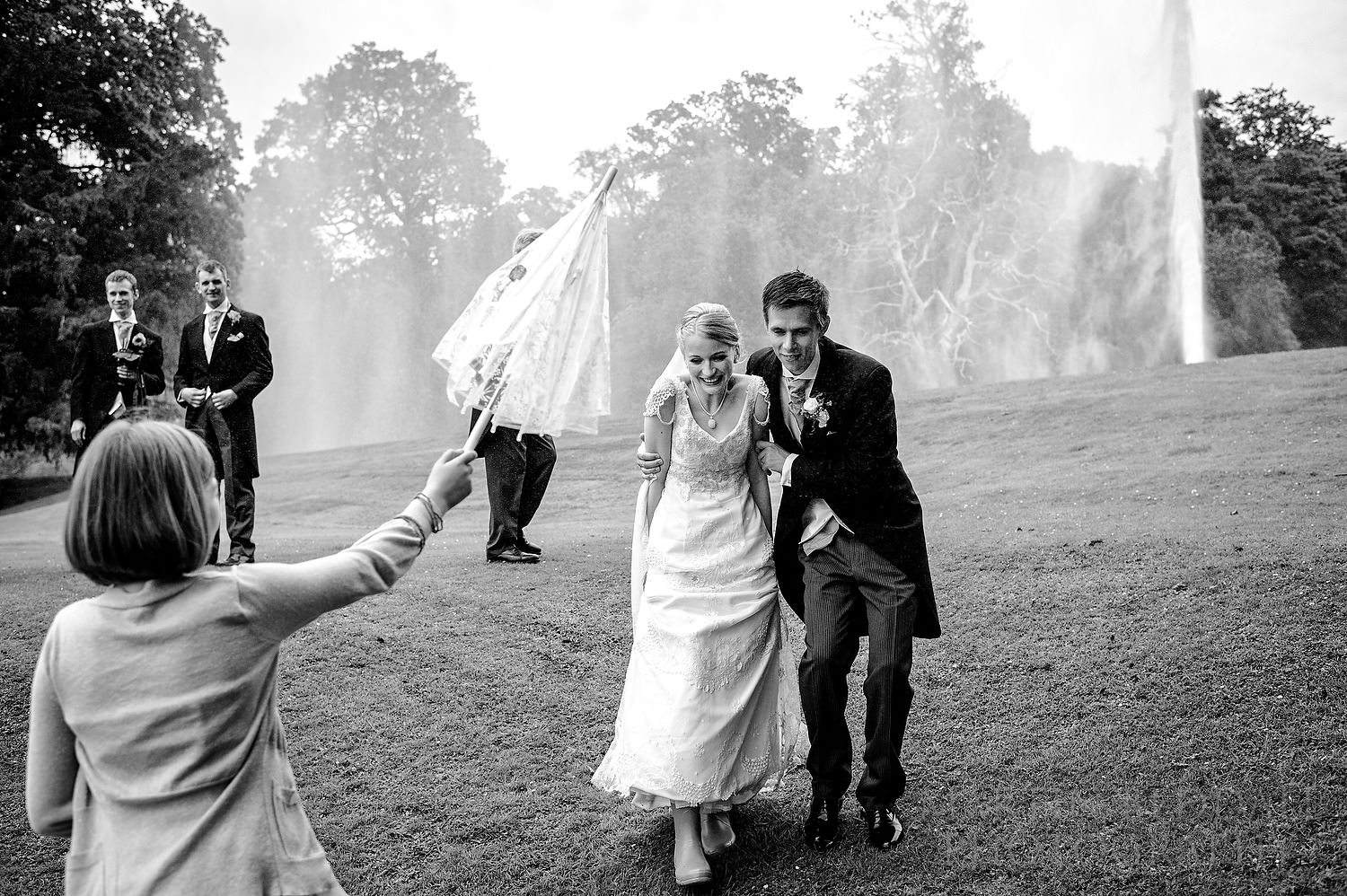 getting wet at Stanway House