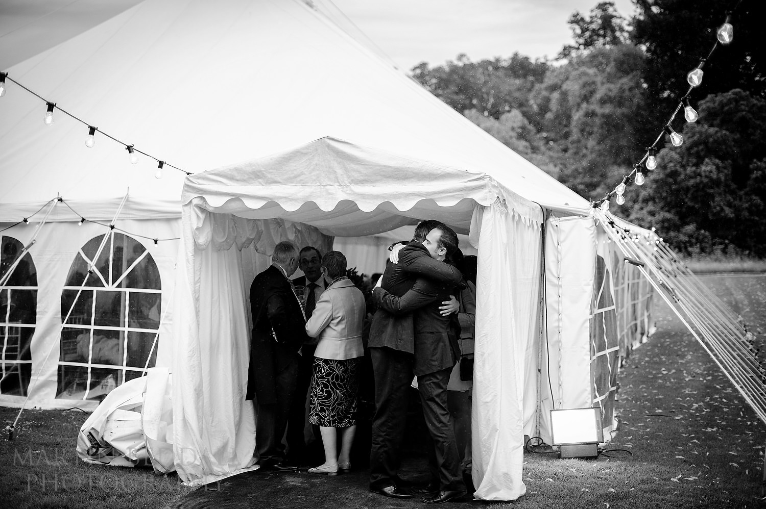 Hug in the marquee