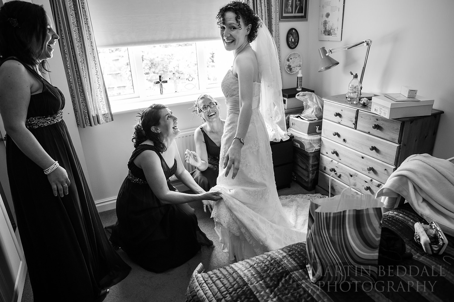 Wedding dress going on