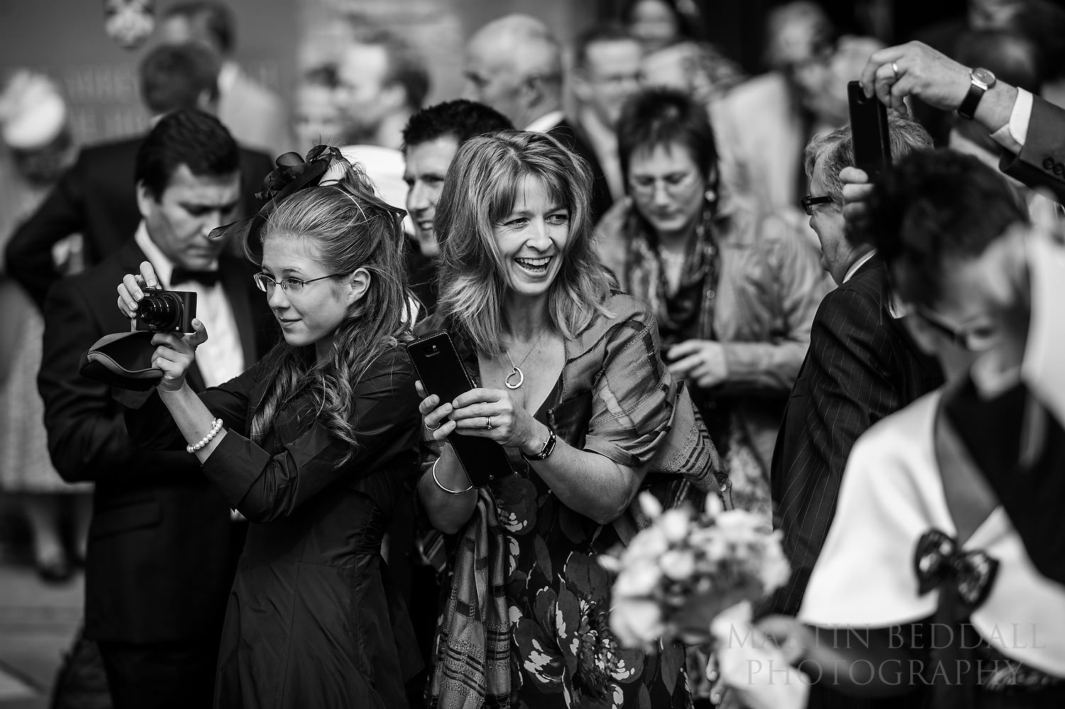 Pershore Abbey wedding guests