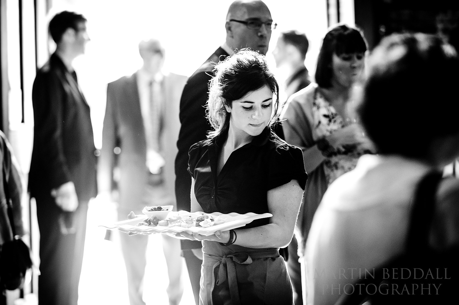 Waitress at Pershore Abbey wedding