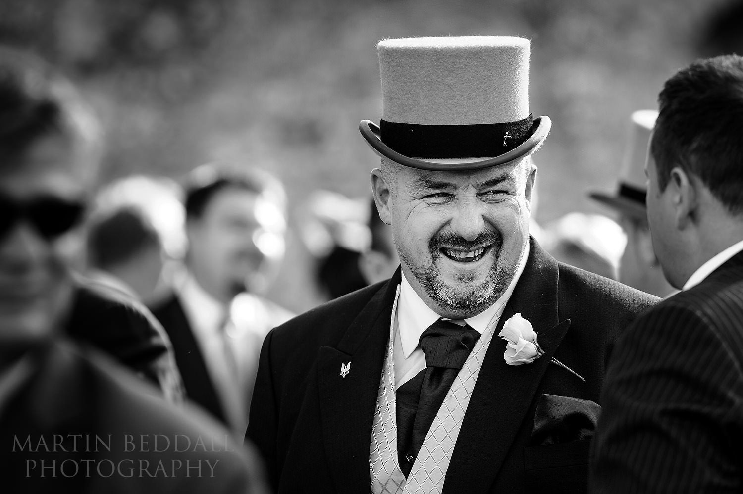SAS lapel badge worn by wedding guest
