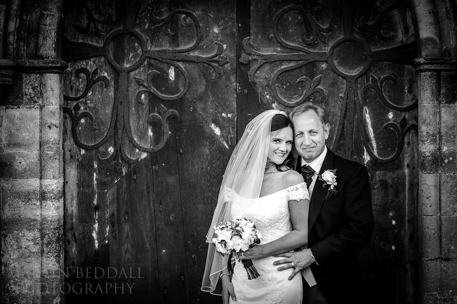 Couple portrait at Beaulieu Abbey church wedding