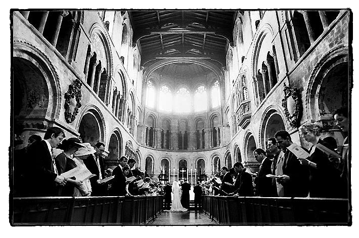 Wedding ceremony at St Bartholomew the Great church in Smithfield