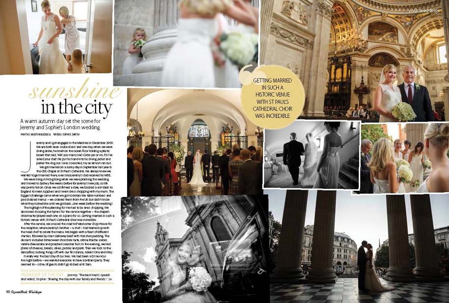 wedding magazine picture spread of Martin Beddall's photography