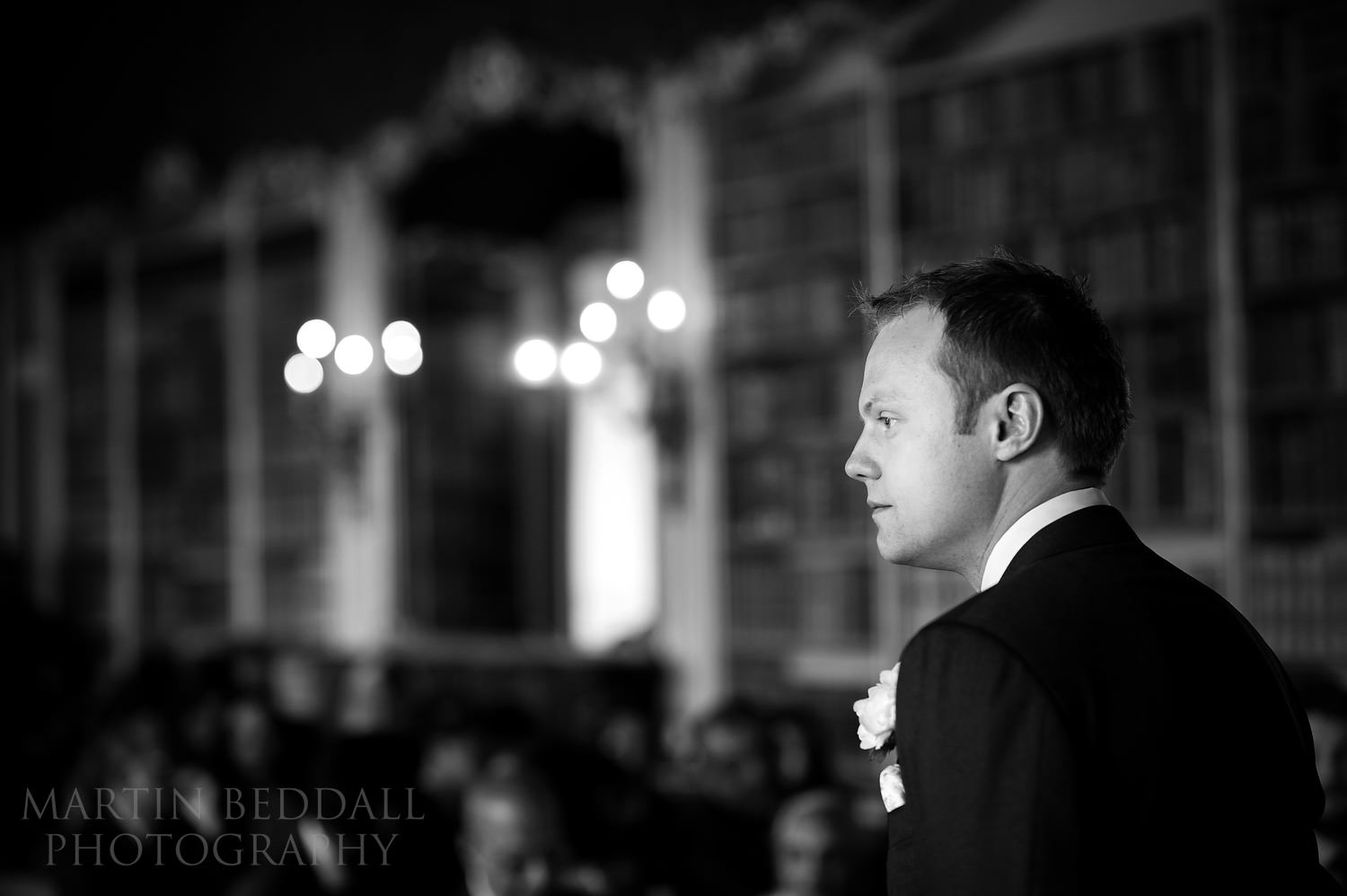 Groom waiting for the ceremony to start