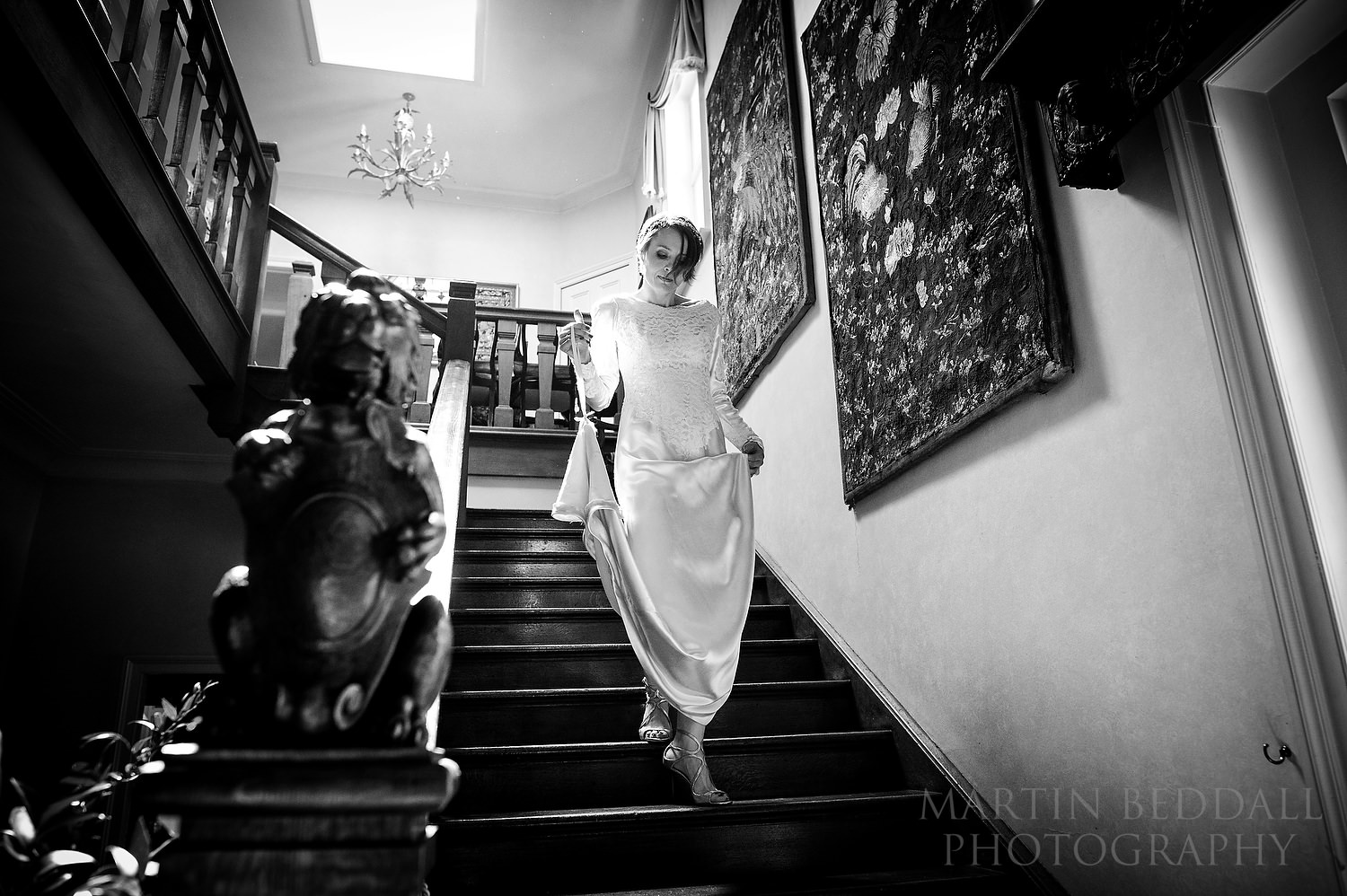 Bride descends the stairs