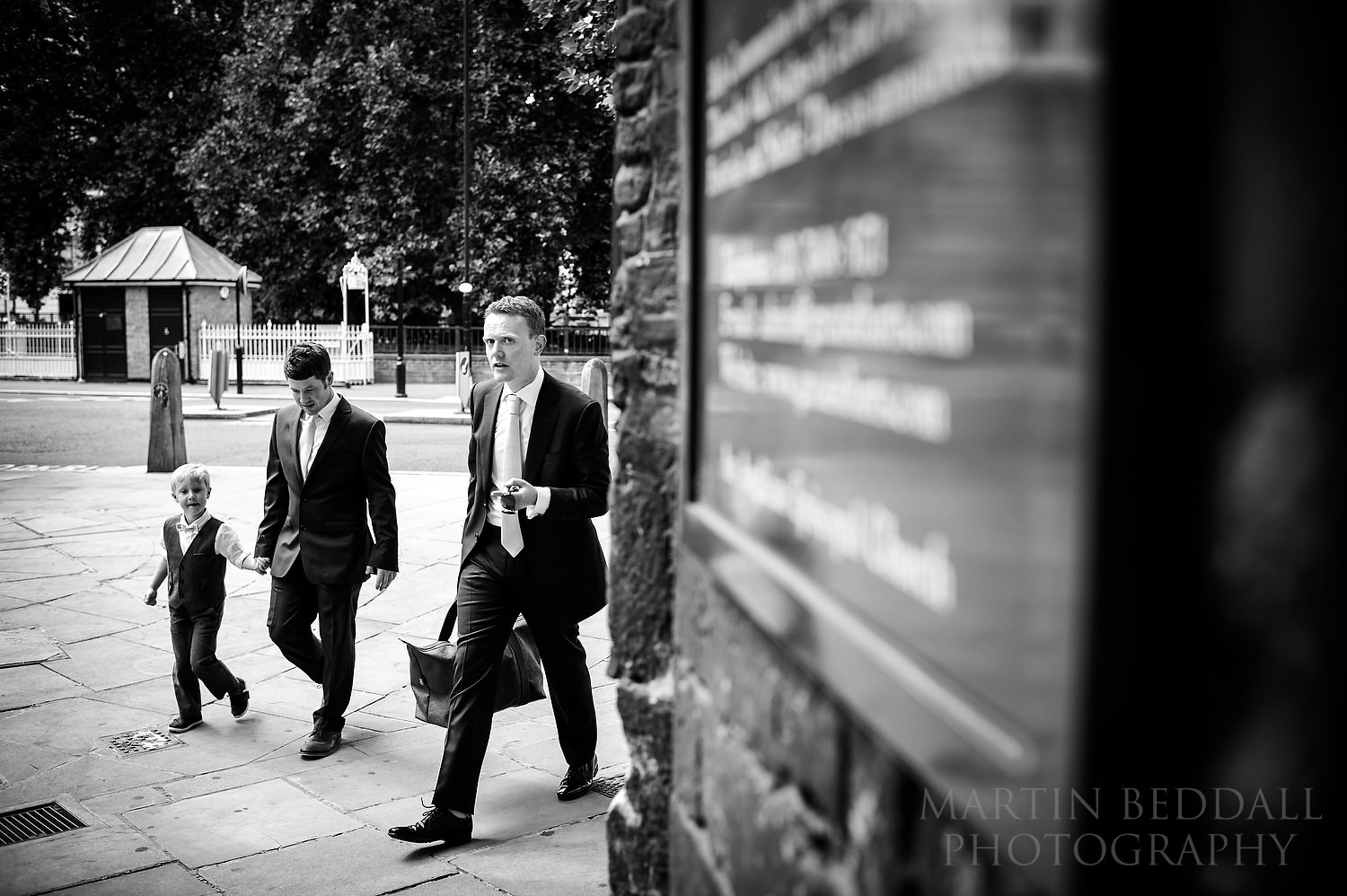 Groom arrives at St Bart's church in Smithfield