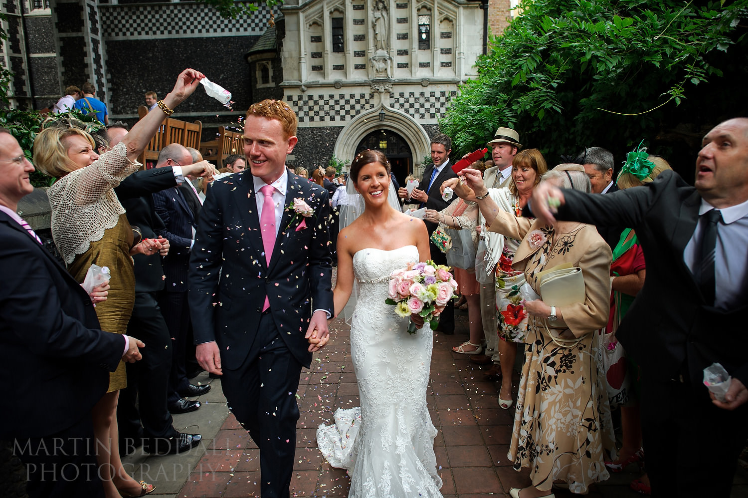 Confetti at St Bart's church in Smithfield
