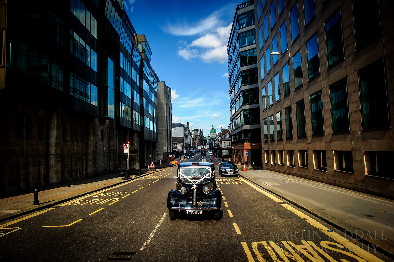 Old London taxi cab wedding car