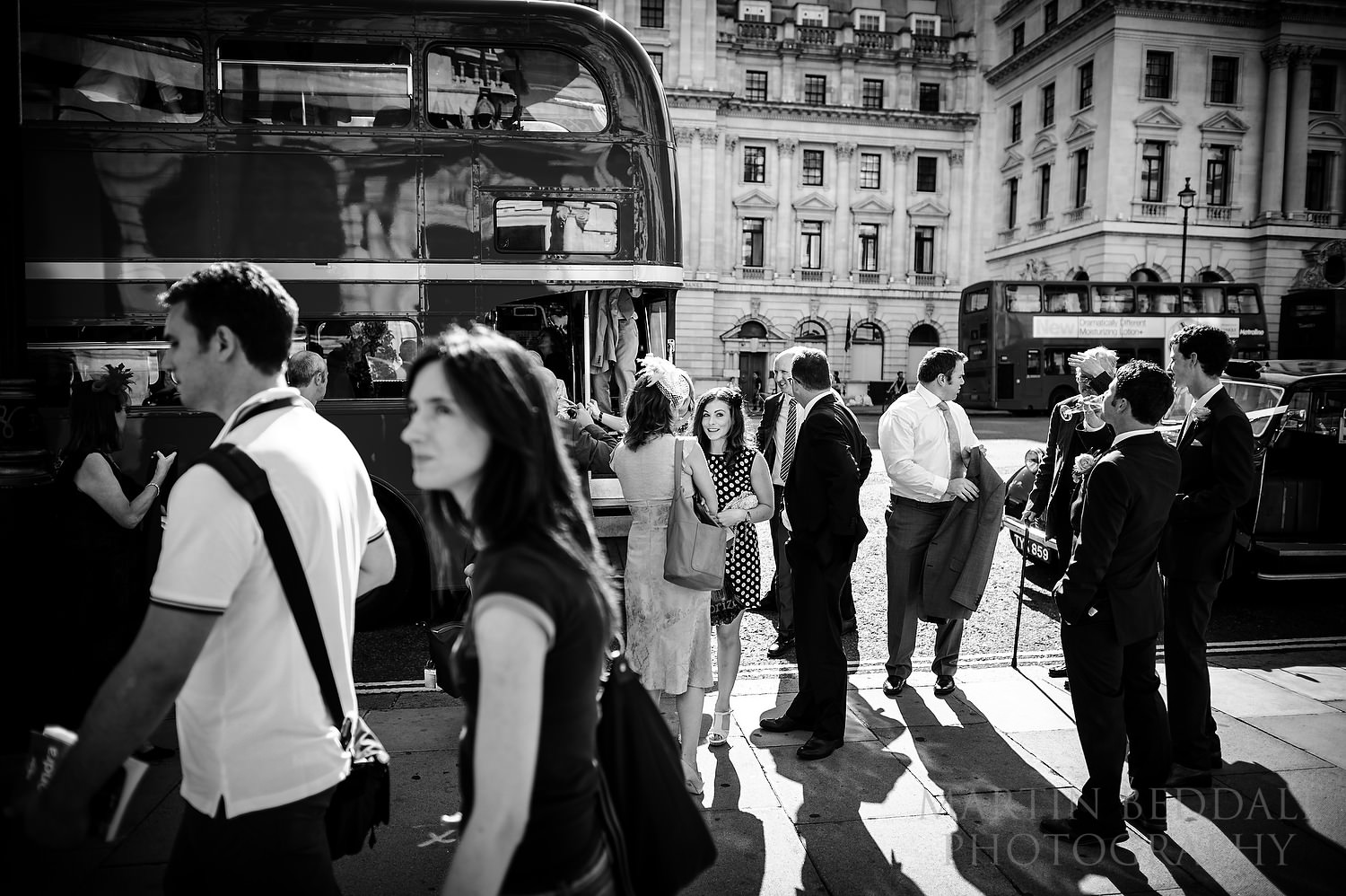Wedding guests disembark
