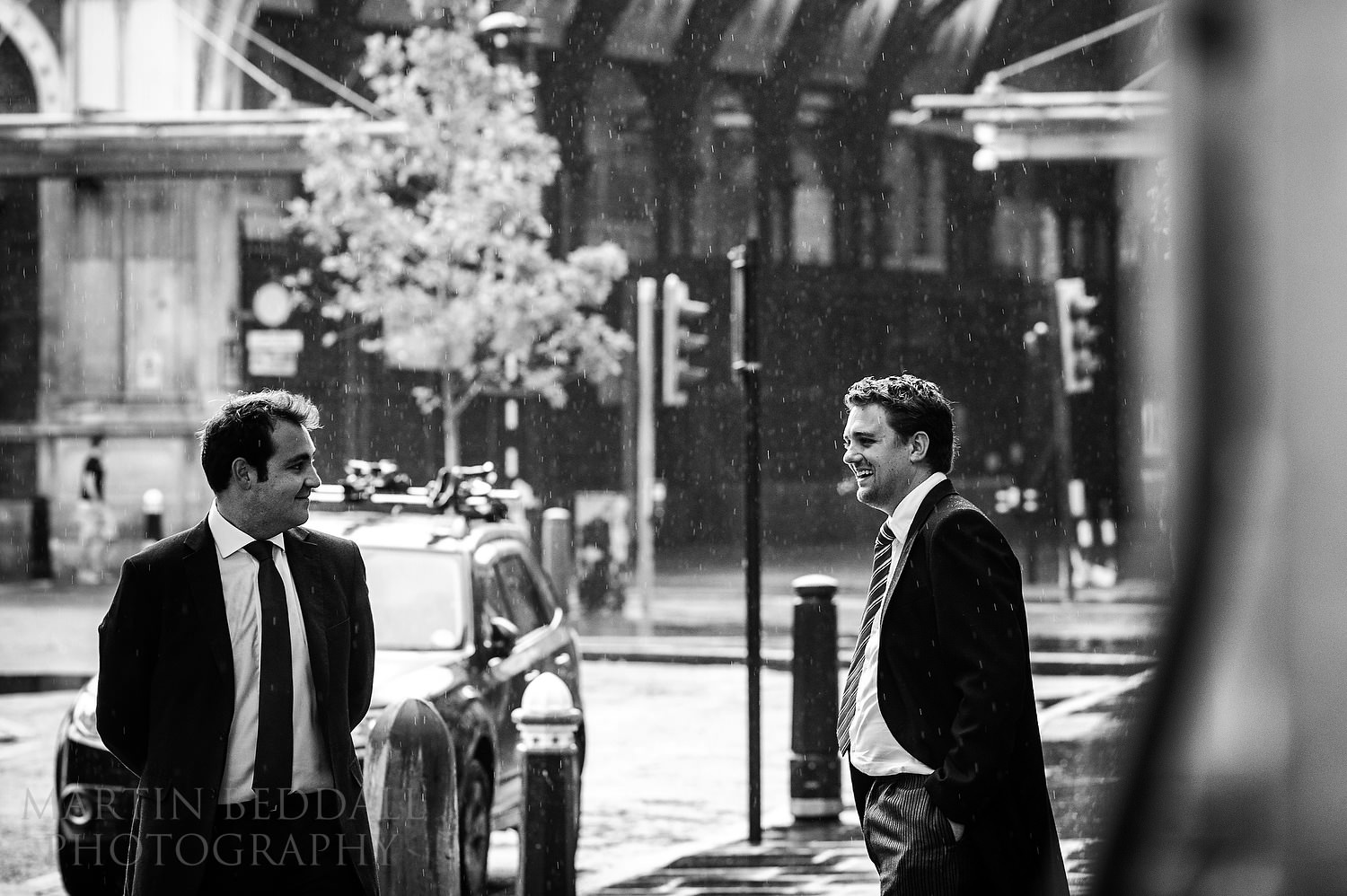 Meeting in the rain