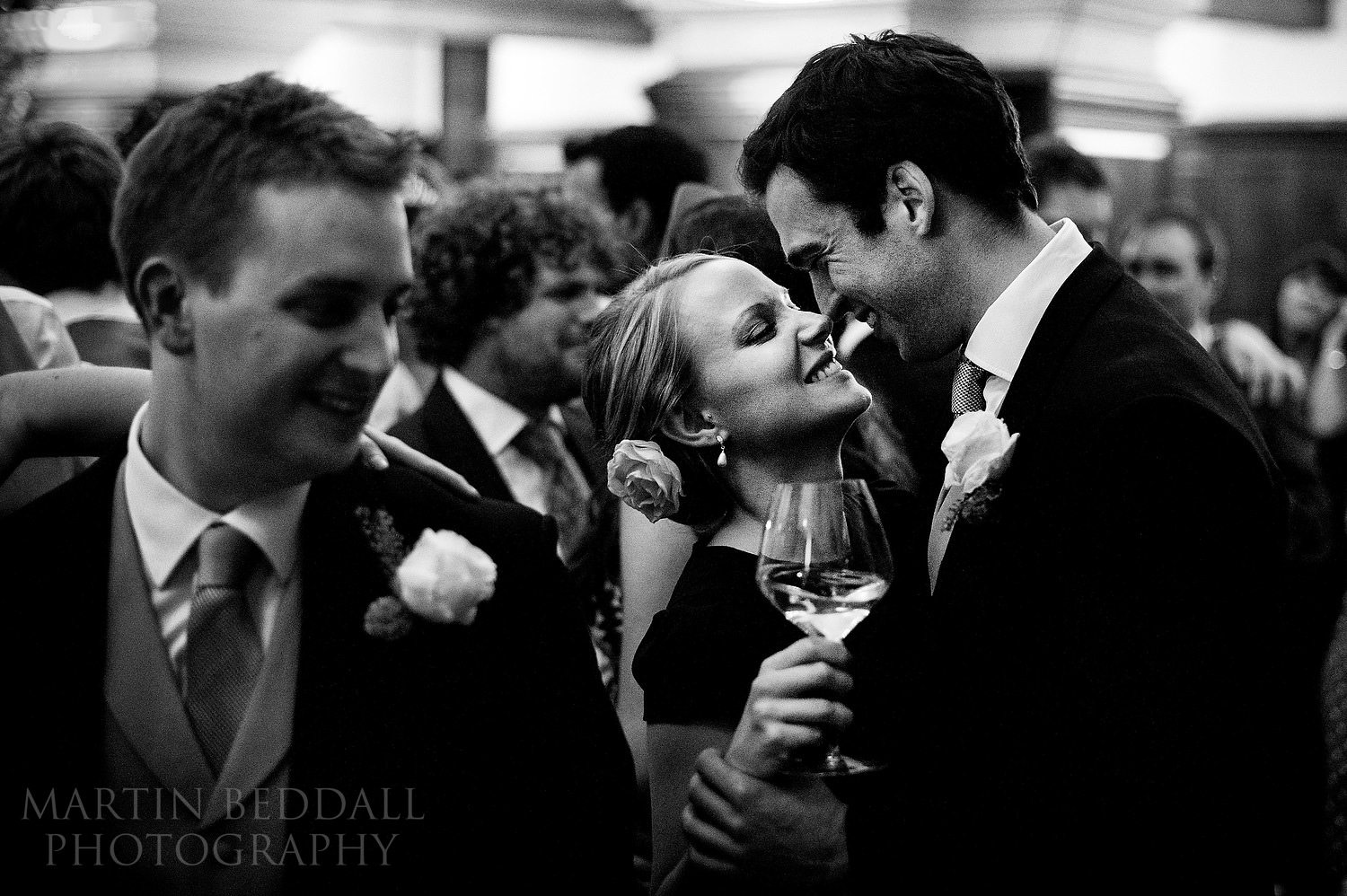 Dancing at wedding reception in Christ Church in Spitalfields
