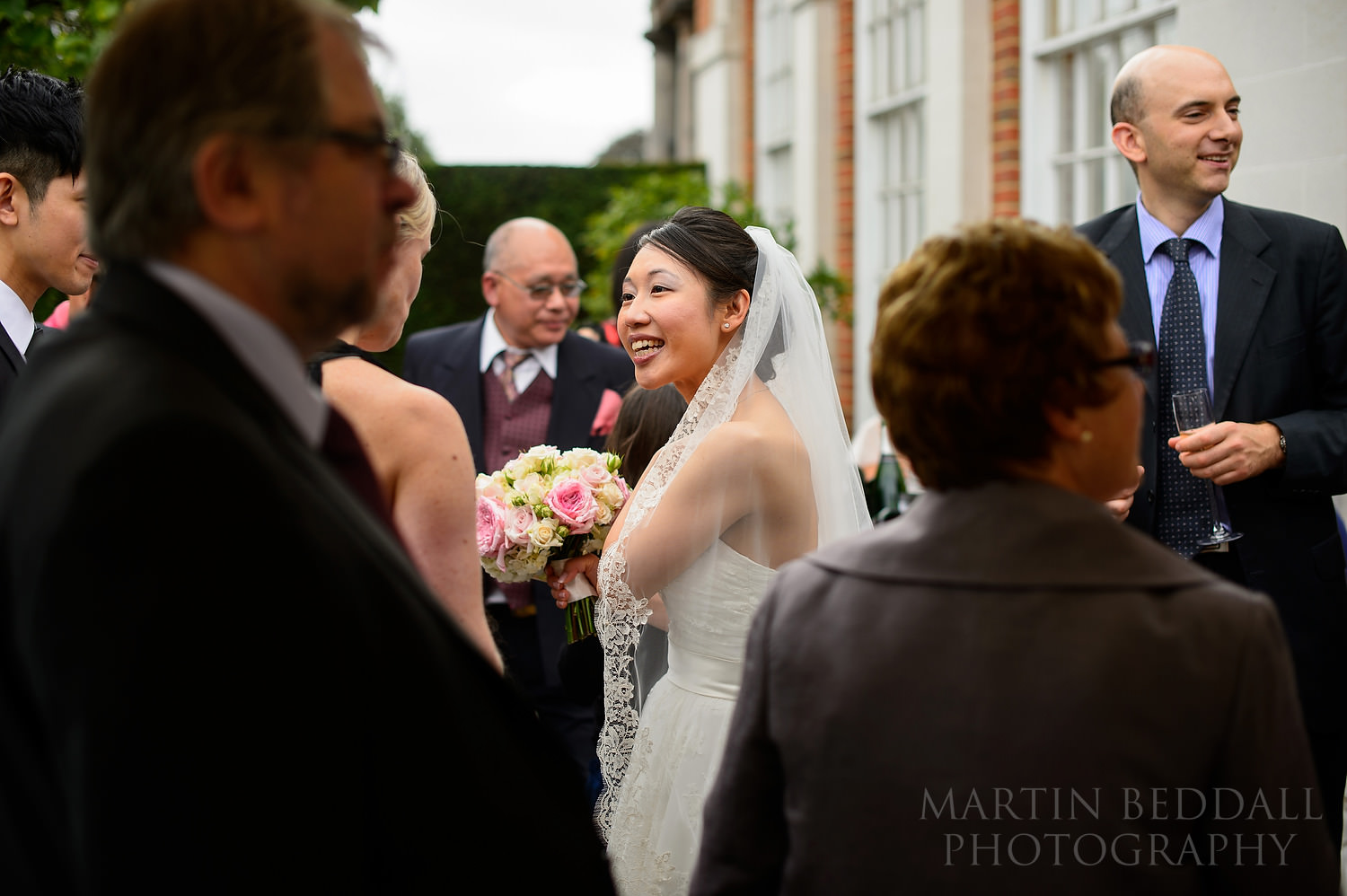 Bride at Great Fosters wedding reception