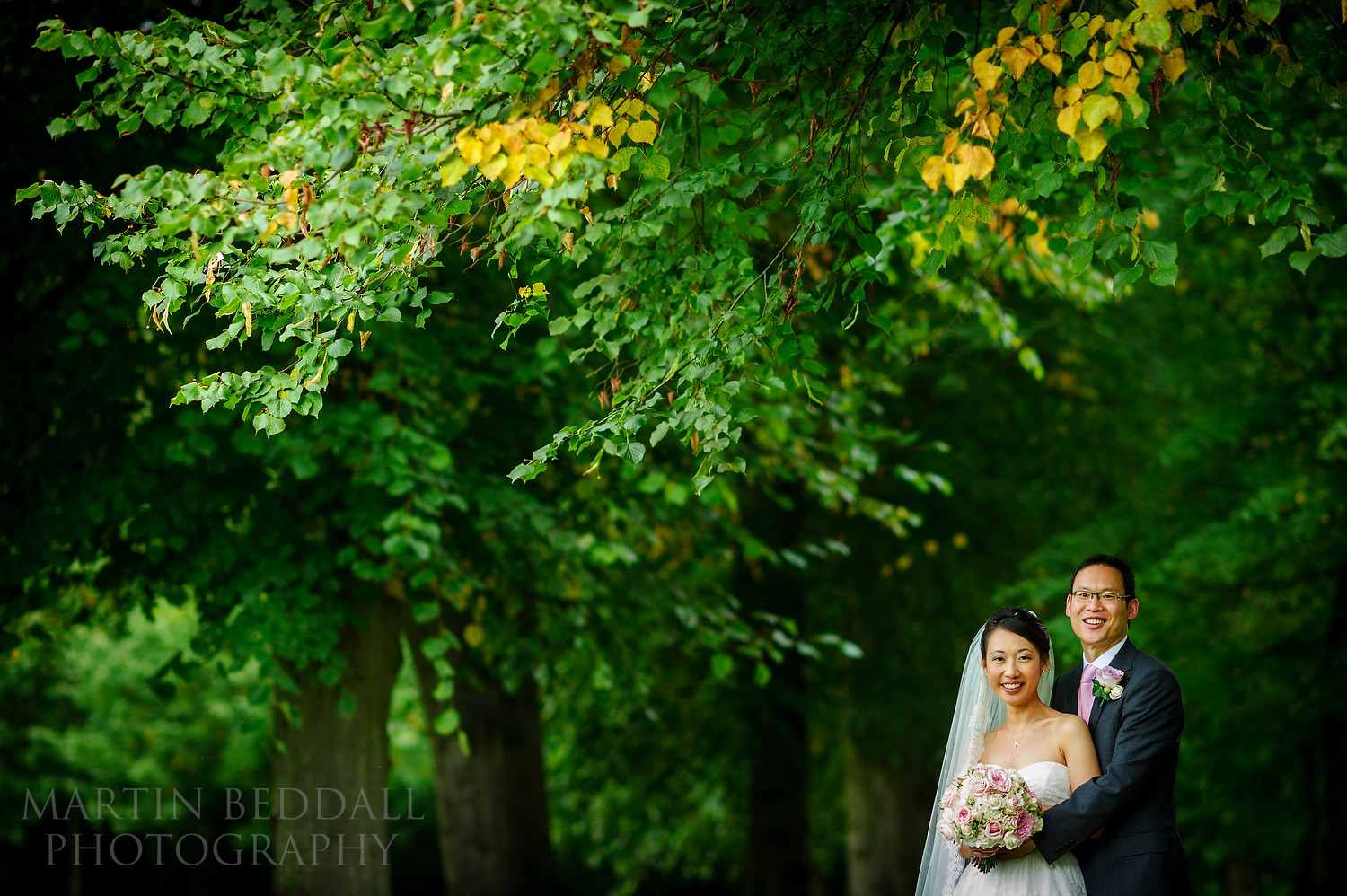 Bride and groom portrait at Great Fosters