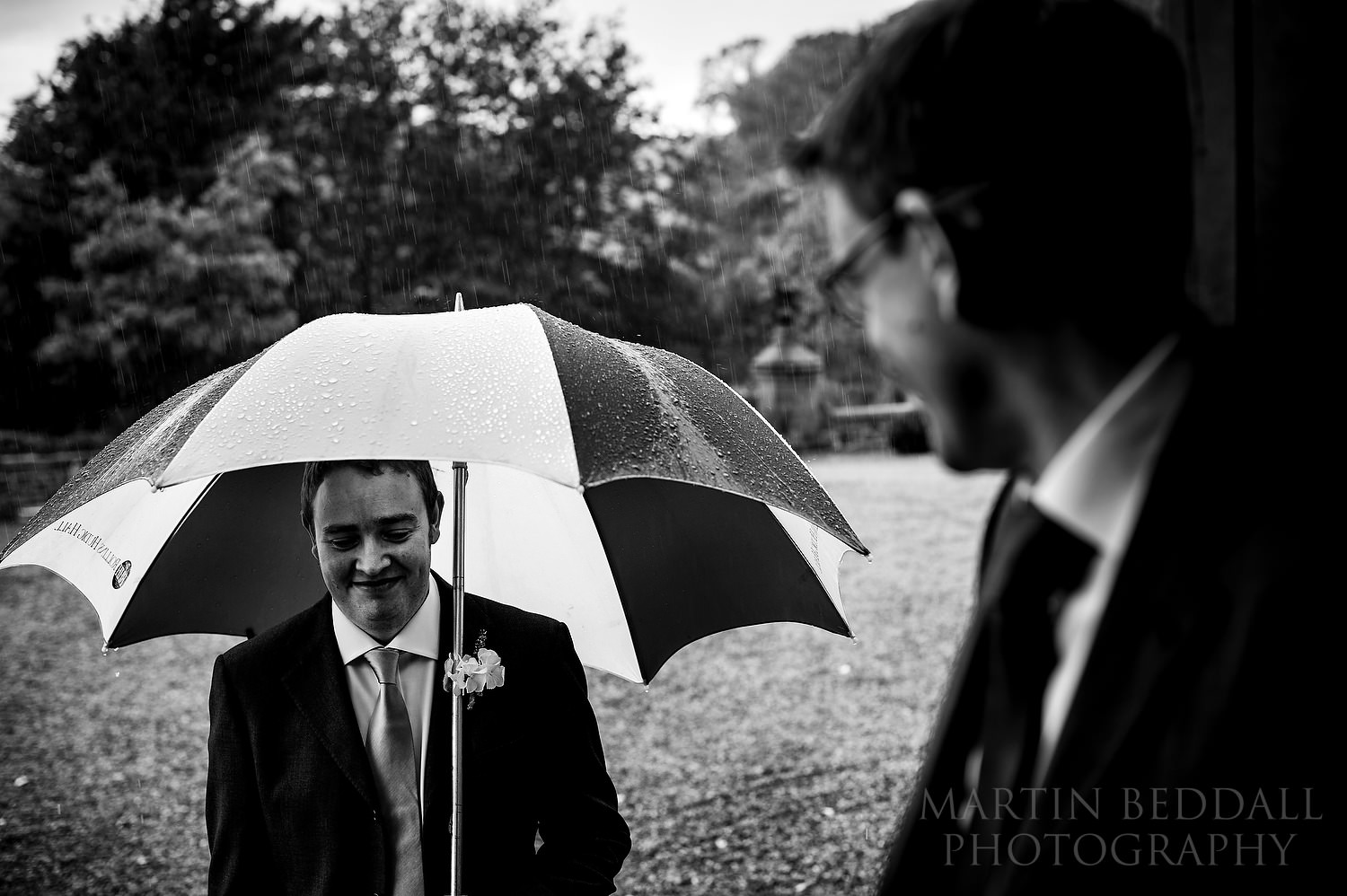 Huntsham Court wedding rain