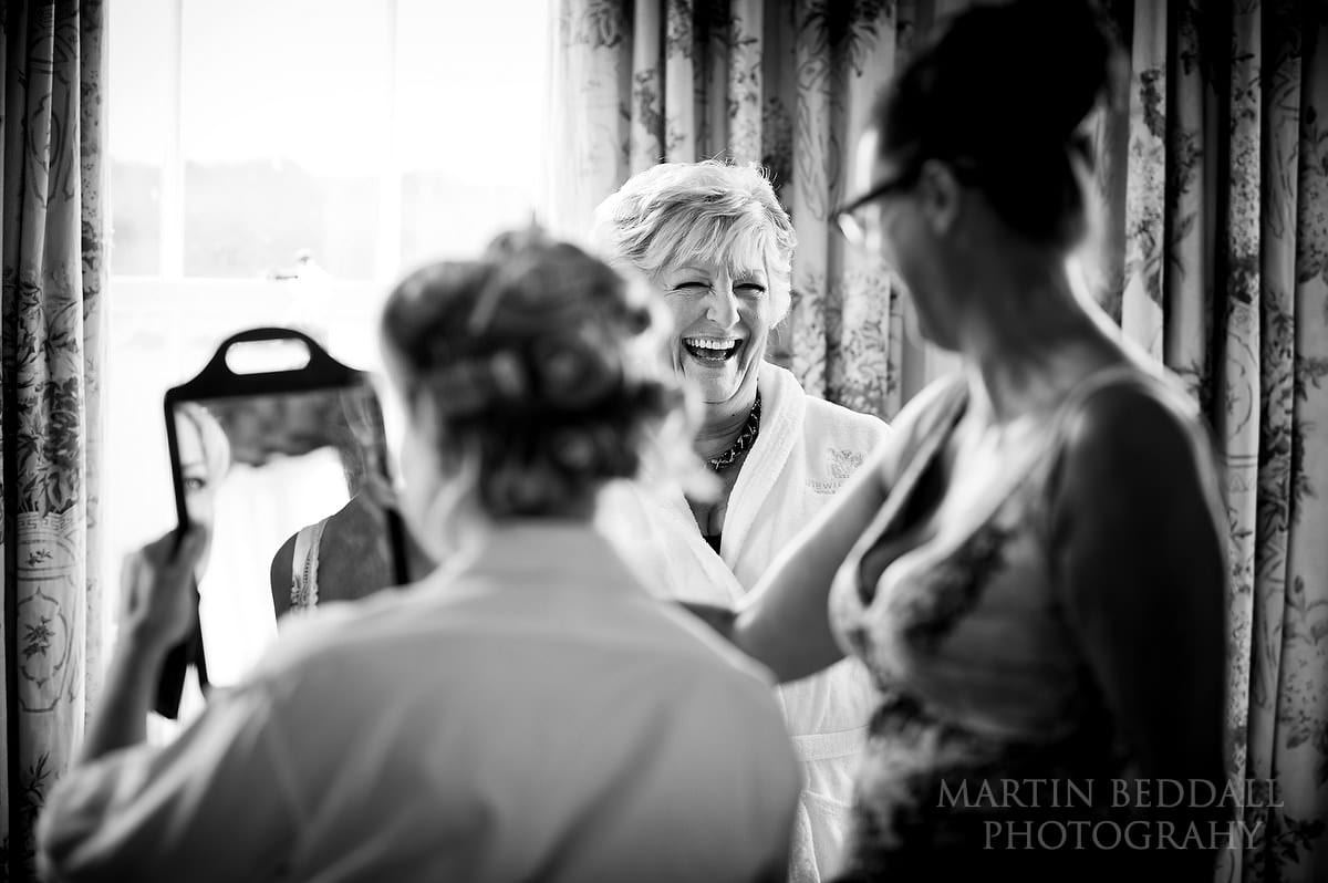 Laughter during bridal prep