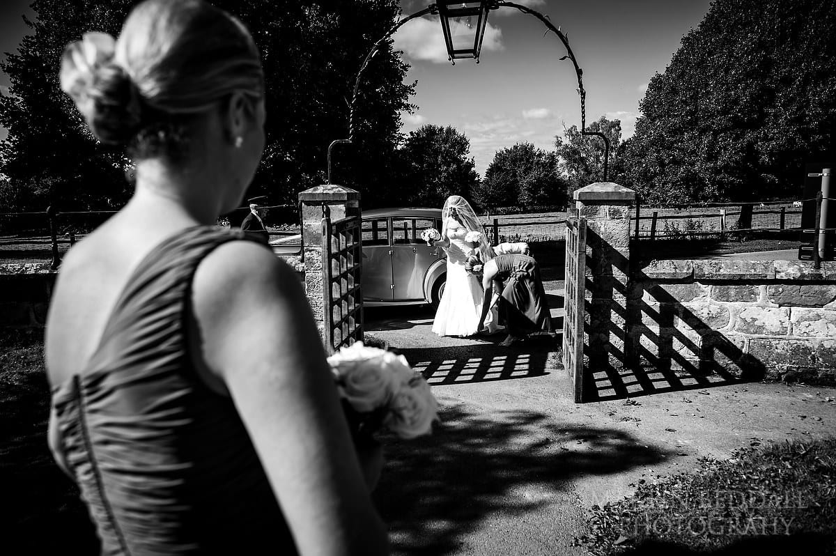 Bride arrives at Buxted church
