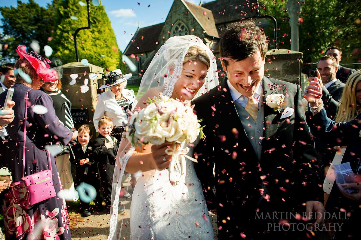Buxted church wedding confetti