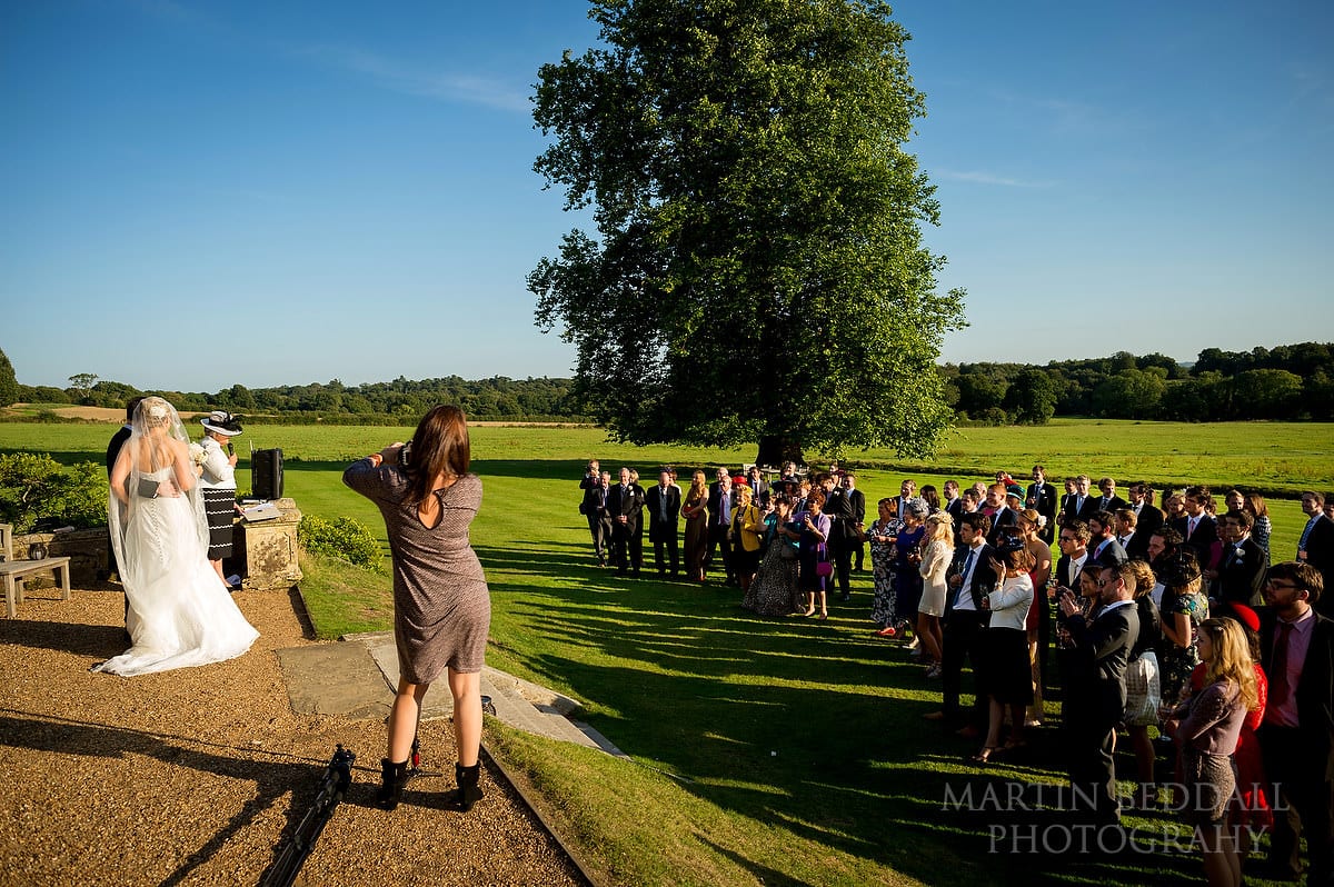 Wedding speeches outside