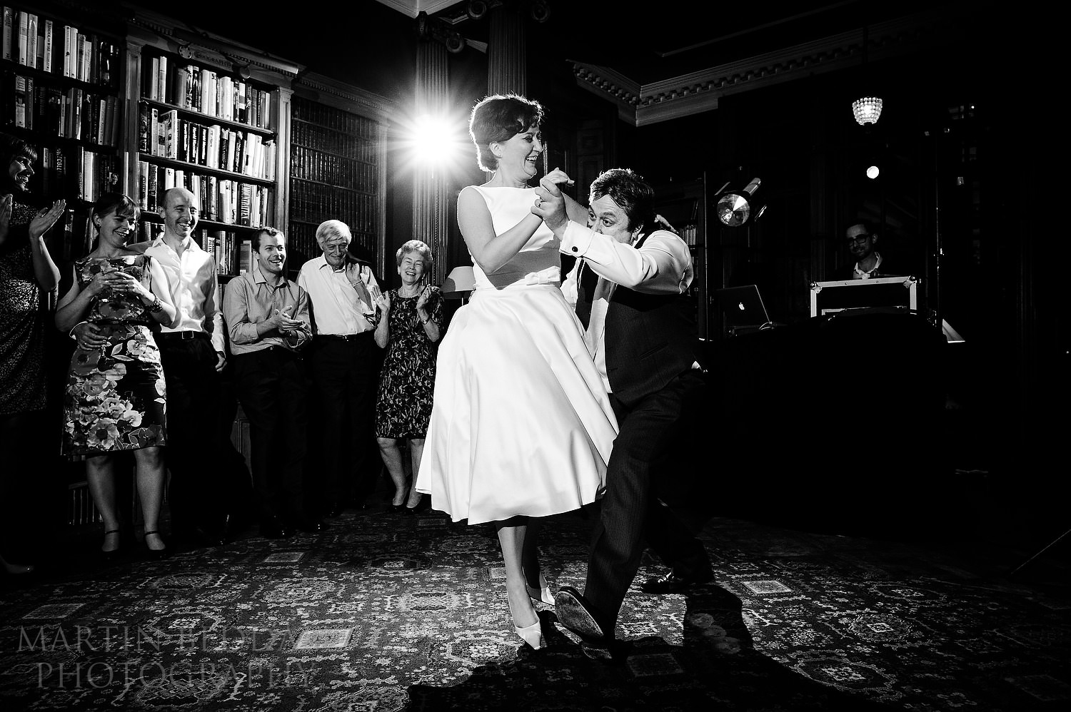 Groom messes about during the first dance
