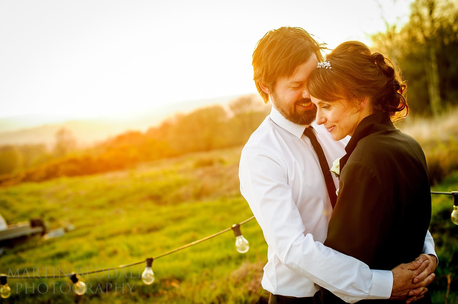 Sunset couple portrait at River Cottage
