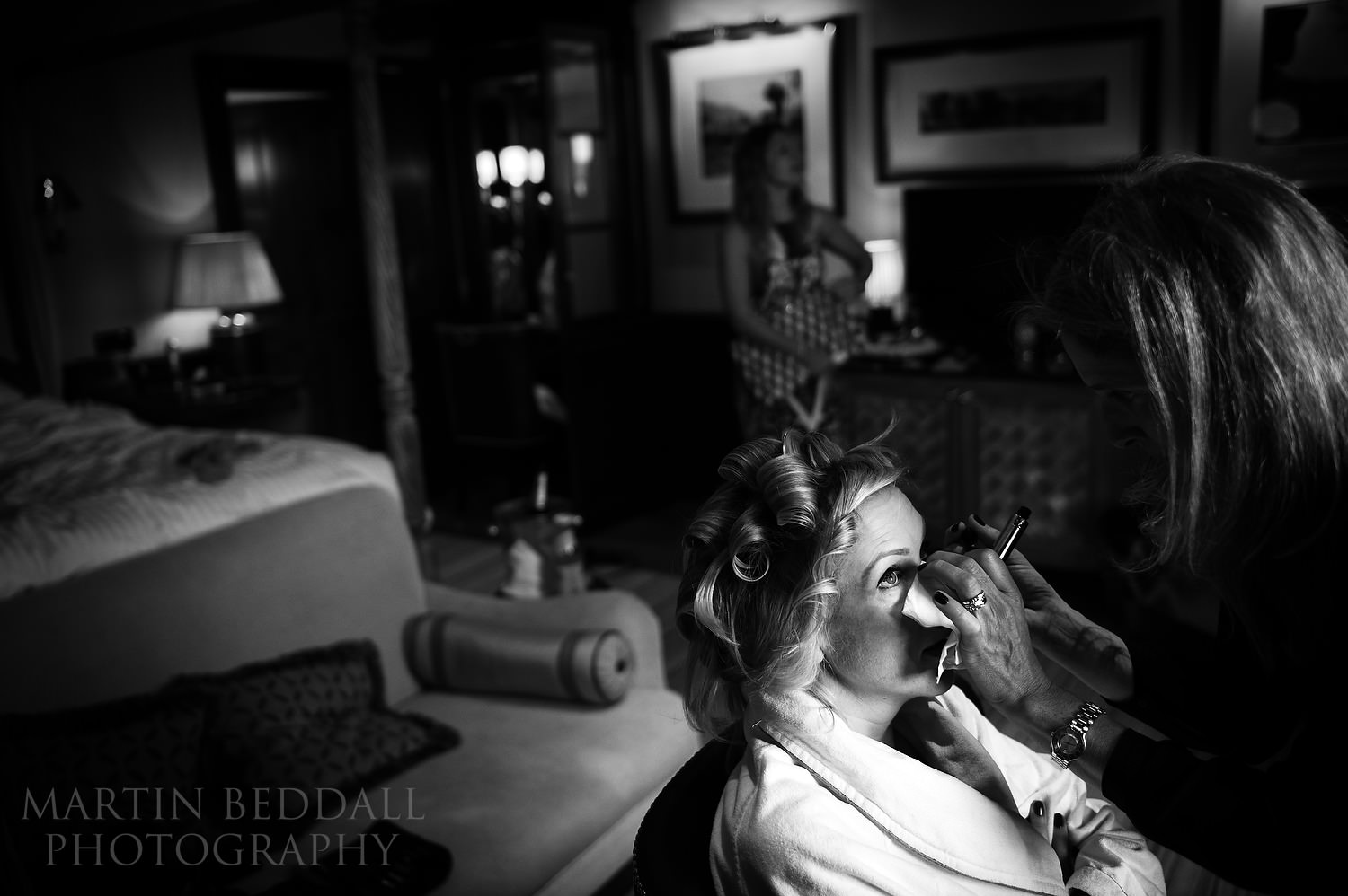 Bride getting ready at The Connaught hotel in Mayfair