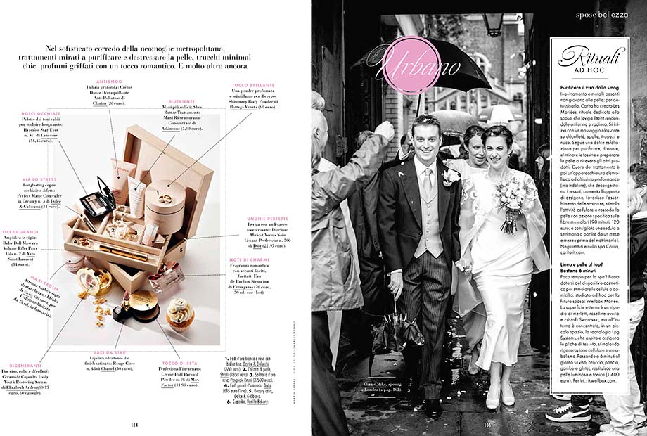 Italian bridal magzine Elle sposa features pictures by London wedding photographer Martin Beddall