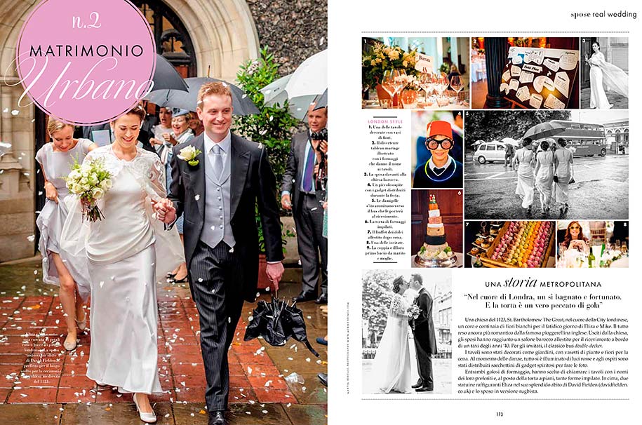 Wedding photography spread in Elle sposa magazine
