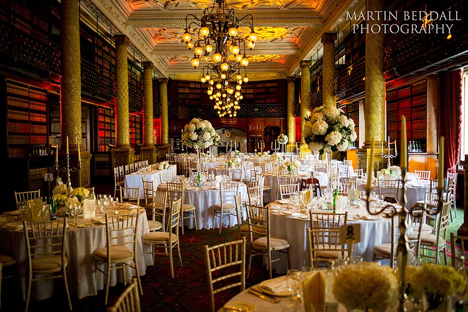 Gladstone Library at One Whitehall Place set for a wedding