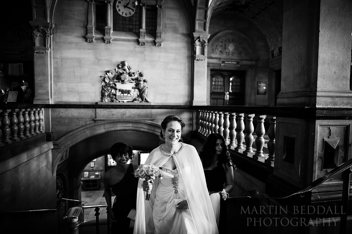 Bride arrives at Oxford Town Hall