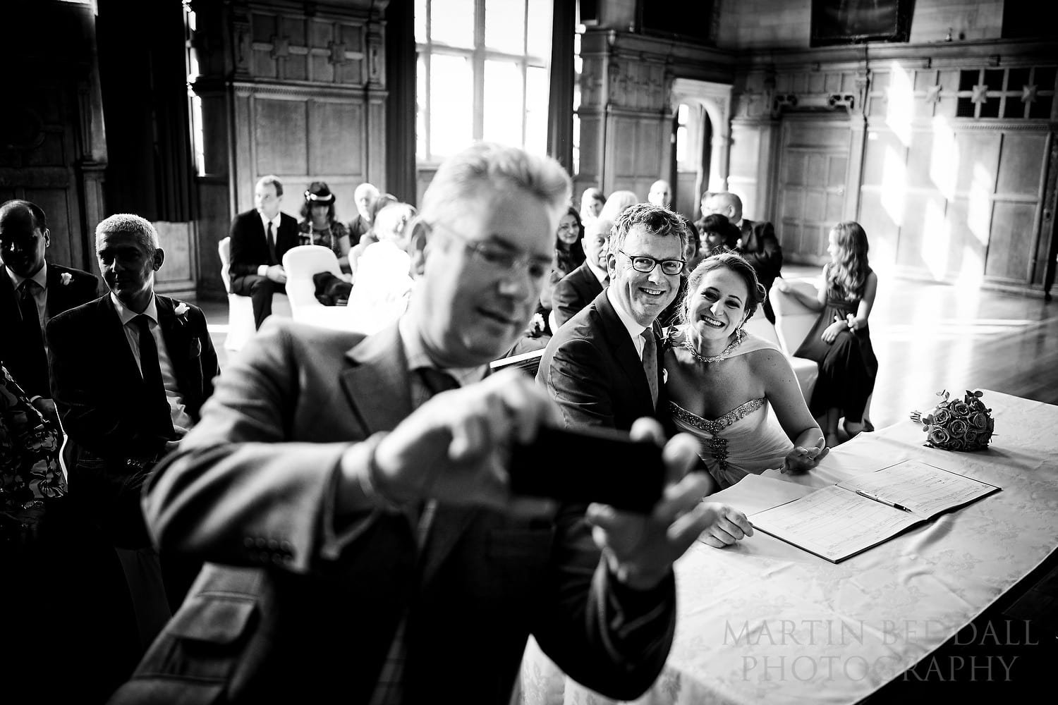 Selfie with the bride and groom