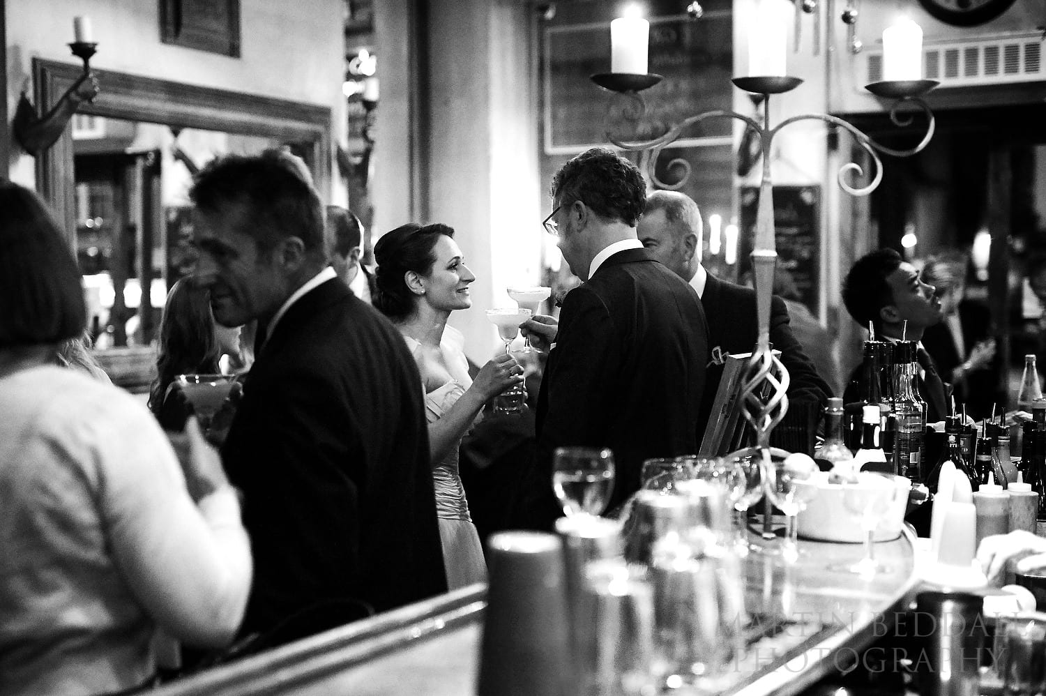 Evening wedding reception at the Grand Café in Oxford