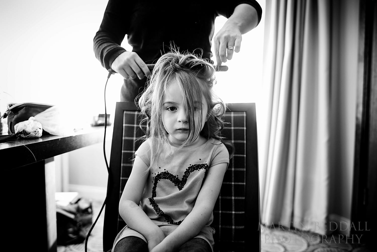 Flower girl hairstyling