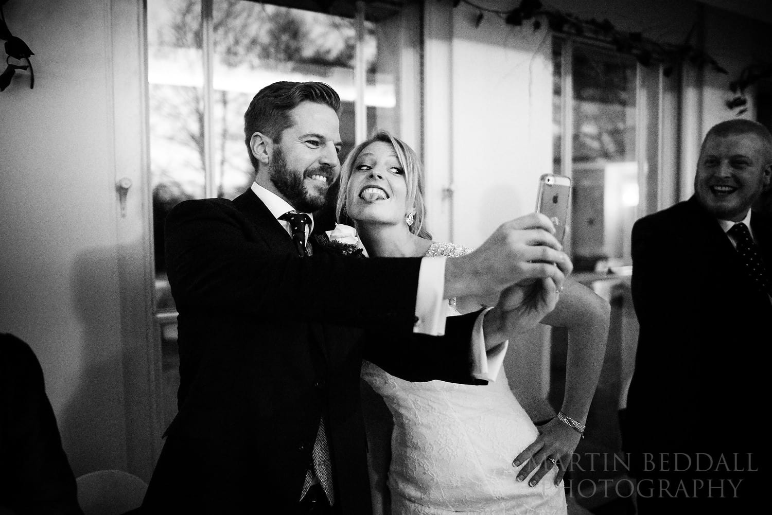 Bride and groom selfie