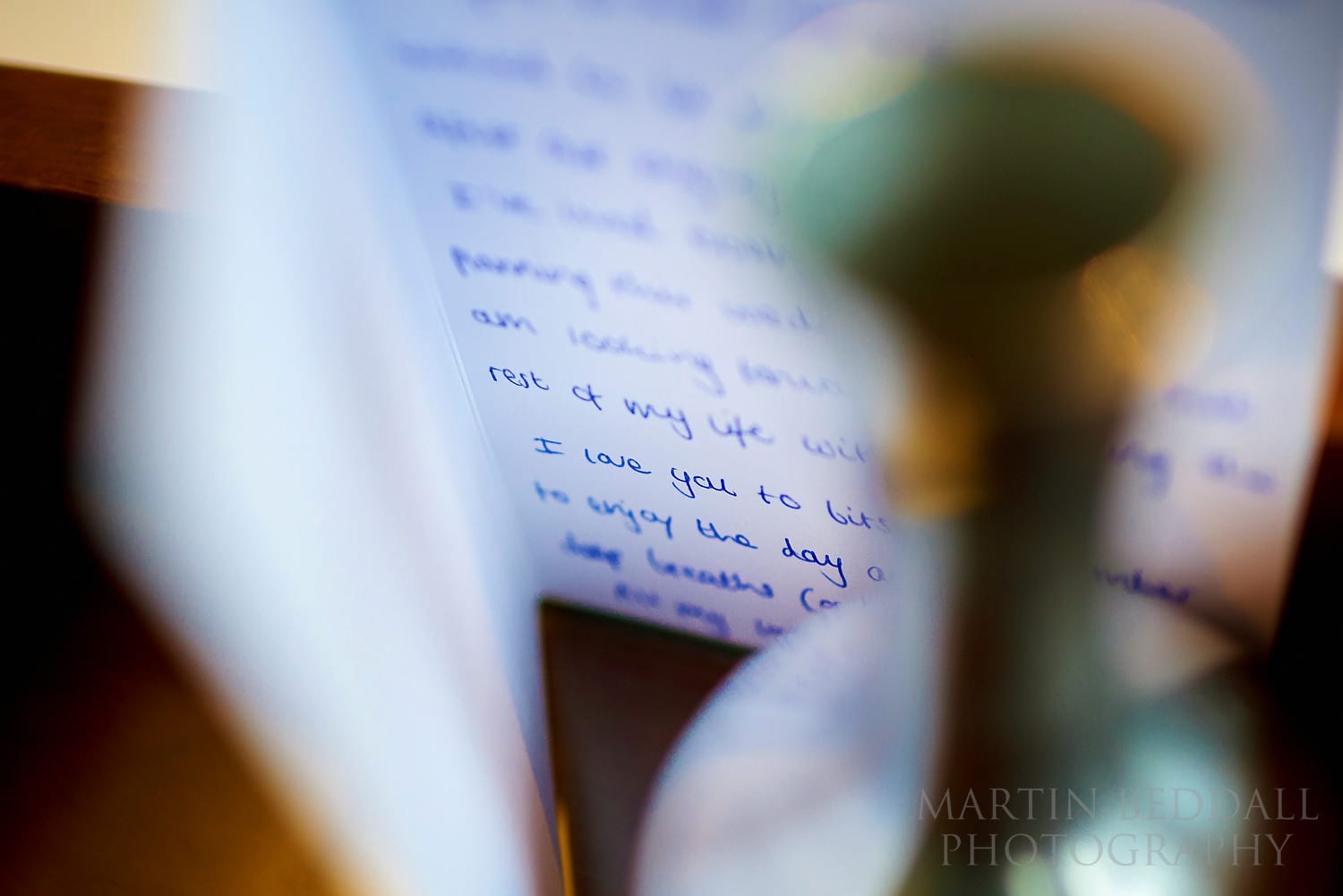 Note from the groom to his bride