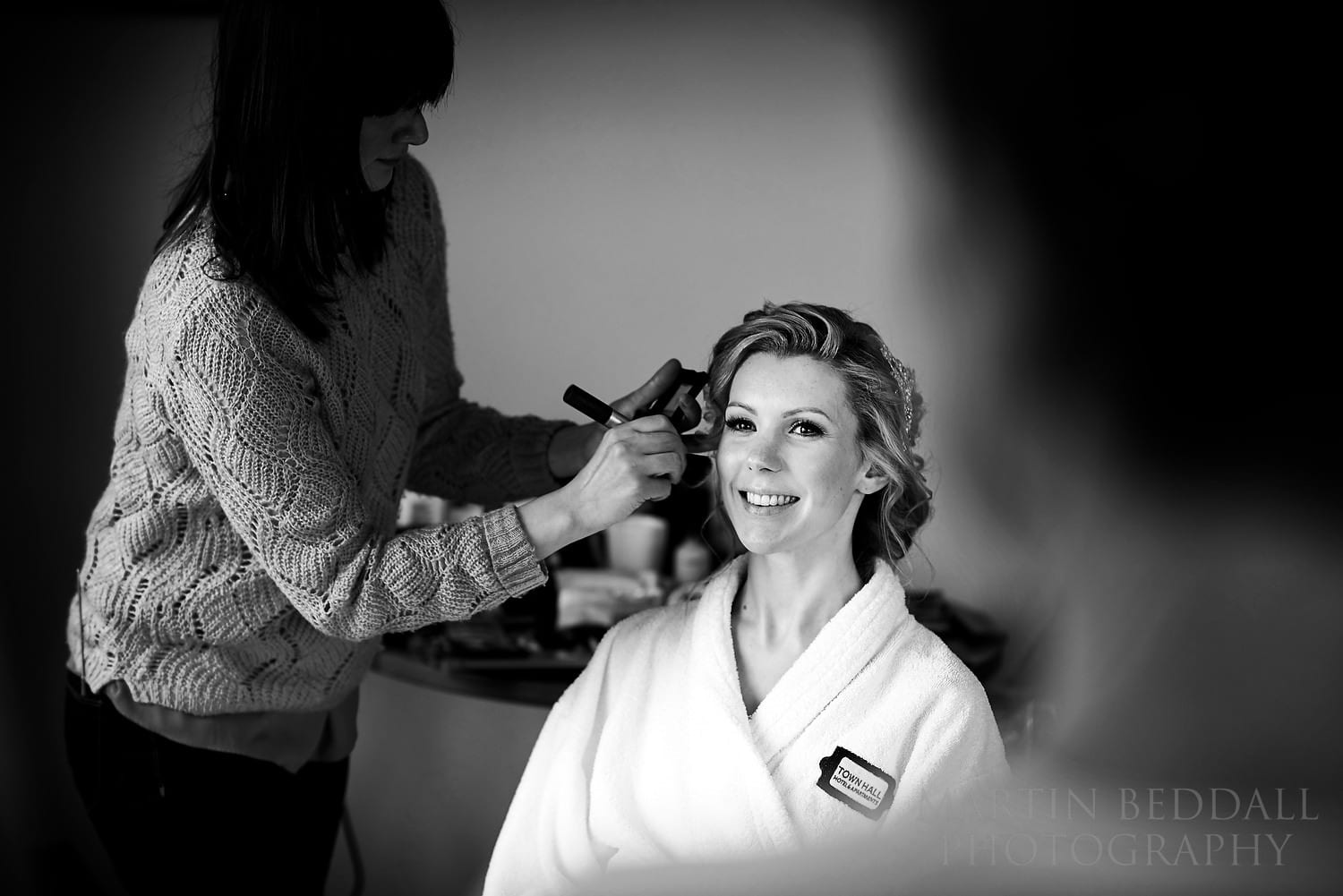 Bride getting ready at Bethnal Green town hall hotel 