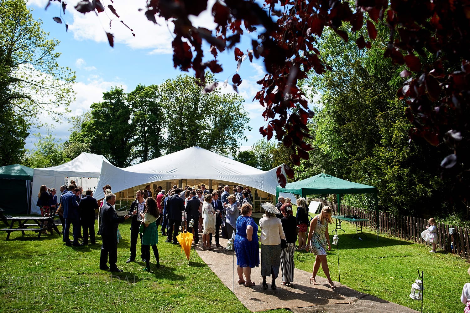 Yorkshire wedding reception in a pub garden