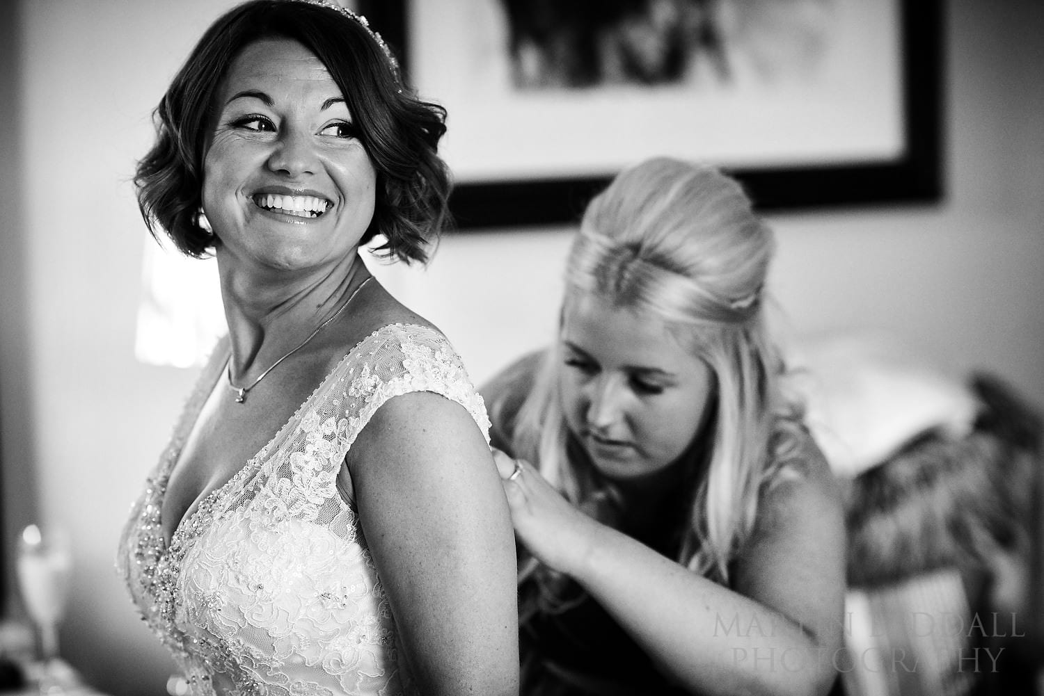 Bride getting ready at Milsoms