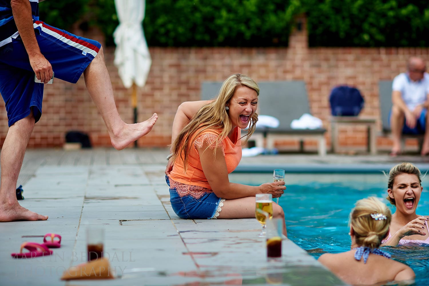 Pool party wedding